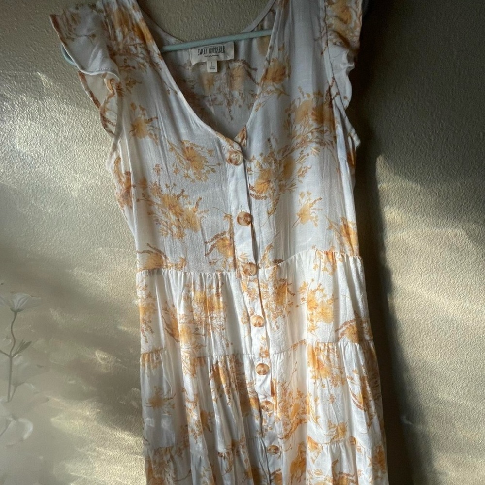 Sage Floral Button-Down Dress